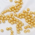 Polished bright gold glass pearls for DIY jewelry making and beaded accessories - Light Yellow