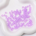 Purple frosted glass cube beads 5mm with center hole for DIY jewelry making and crafts - Reddish Purple