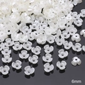 White 6mm ABS imitation pearl flower spacers for DIY jewelry and crafts making - Three-petal Flower (#01) / 6mm (50 Pieces Pack) / Pearl White