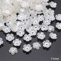 11mm ABS pearl flower spacer beads with center hole for DIY jewelry making - Five-petal Flower (#03) / 11mm (40 Pieces/Pack) / Pearl White