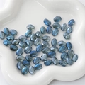 Faceted oval crystal beads in dark blue for handmade necklaces and jewelry DIY - Flat Oval (BBA112) / 8x11mm (10 Pieces/Pack) / Transparent Blue
