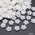 12mm pearl white ABS flower spacers with five petals for DIY jewelry making and crafts - Five-petal Plum Blossom (#05) / 12mm (30 Pieces) / Pearl White