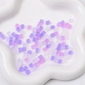 5mm frosted cube glass beads in purple tones for DIY jewelry making and handmade crafts - Purple Mix