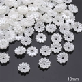 White 10mm ABS pearl flower petal beads for DIY jewelry making and handmade crafts - Small Daisy (#06) / 10mm (30 Pieces/Pack) / Pearl White