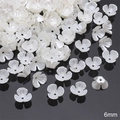 6mm pearl white ABS flower spacer beads for DIY jewelry making and handmade accessories - Concave Three-petal Flower (#07) / 6mm (30 Pieces/Pack) / Pearl White