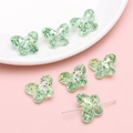 Sparkly light green acrylic butterfly beads with glitter for DIY jewelry making - 18x14mm (10 Pieces/Pack) / Green