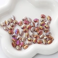 Faceted iridescent oval crystal beads in pink and champagne for DIY jewelry making - Flat Oval (BBA112) / 8x11mm (10 Pieces/Pack) / Transparent Purple
