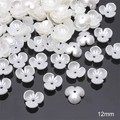Pearly white 12mm flower shaped ABS beads for handmade DIY jewelry and craft accessories - Three-petal Flower (#09) / 12mm (30 Pieces) / Pearl White