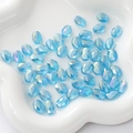 Faceted light blue oval crystal beads with AB rainbow coating for DIY jewelry - Flat Oval (BBA112) / 8x11mm (10 Pieces/Pack) / Transparent Light Blue