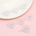 Transparente Acryl-Herzperlen mit weißem Kern für DIY Schmuckherstellung und Basteln - 5 Stück/Packung (23x20mm) / Weiß