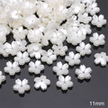11mm pearlescent white ABS flower petal beads with center hole for DIY jewelry making - Small Cherry Blossom (#10) / 11mm (30 Pieces/Pack) / Pearl White