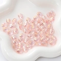 Pink AB faceted oval crystal beads with iridescent coating for DIY jewelry making - Flat Oval (BBA112) / 8x11mm (10 Pieces/Pack) / Transparent Pink