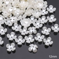 12mm pearlescent white ABS flower beads for DIY jewelry and garment decoration - Four-petal Flower (#11) / 12mm (50 Pieces/Pack) / Pearl White