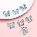DIY acrylic butterfly beads with blue glitter and sequins for jewelry making - 18x14mm (10 Pieces/Pack) / Blue