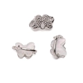 Silver butterfly charms with pearlescent inlay for handmade DIY jewelry bracelets - Butterfly Design / 1 Piece/Pack (14x8mm) / White