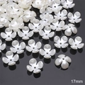 17mm pearl white five-petal flower bead for DIY jewelry making in ABS resin - Four-petal Flower (#12) / 17mm (20 Pieces/Pack) / Pearl White
