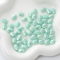 Faceted mint green oval crystal beads with AB rainbow coating for DIY jewelry making - Flat Oval (BBA112) / 8x11mm (10 Pieces/Pack) / Solid Light Green