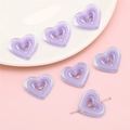 DIY purple heart-shaped acrylic hollow beads for handmade necklace and jewelry making - Purple