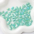 Mint green faceted oval crystal beads with AB coating for DIY jewelry making - Flat Oval (BBA112) / 8x11mm (10 Pieces/Pack) / Solid Green
