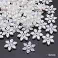 16mm white pearl ABS flower petal spacers for DIY handmade jewelry and craft accessories - Six-leaf Flower (#16) / 16mm (30 Pieces/Pack) / Pearl White