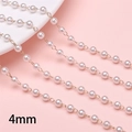 4mm ABS-Perlenkette mit goldenem Metallglied für DIY-Schmuck und Haarschmuckzubehör - 4mm Perle / 50cm/Packung / Gold