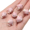Handmade light pink ceramic fish beads with glossy finish for creative DIY jewelry making - Purple Fish (17x14mm) / 1 Piece Per Pack