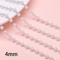 4mm ABS Kunstperlenkette mit Silbergliedern für DIY-Schmuck und Haarschmuck-Zubehör - 4mm Perle / 50cm/Packung / Silber