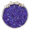 Perline di vetro miste blu e viola in un vassoio d'argento per gioielli fai-da-te - Dimensioni circa 1.5-4.5mm 30g/confezione circa 1000pz / Serie Blu Reale