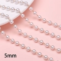 5mm weiße ABS Perlenkette auf Goldkette für DIY Schmuck und Hochzeitsaccessoires - 5mm Perle / 50cm/Packung / Gold
