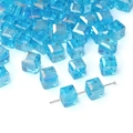 Light blue cube crystal spacer beads with faceted cut for DIY jewelry making - 7x7mm Blue