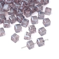 Faceted square glass crystal beads in light lilac purple for DIY jewelry making - 7x7mm Purple
