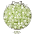 Light green cat eye resin beads for DIY jewelry making with silk luster and pre-drilled holes - Light Green