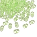 Light green 4x6mm acrylic peanut beads for DIY jewelry making and beadwork projects - Green