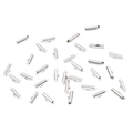 Silver iron tube slider clasps and end caps with loops for DIY jewelry making and tassels - 10mm / White Gold