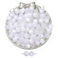 DIY craft beads: round white synthetic resin cat eye beads for jewelry making - White