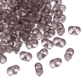 Translucent smoky gray acrylic peanut beads with double holes for DIY jewelry making - Black