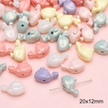 Perles baleine acrylique 20x12mm aux tons pastels pour création de bijoux DIY - Baleine 20x12mm