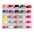 DIY jewelry kit with 25 colorful elastic cords in a transparent plastic storage organizer box - 0.8mm Thickness 3m Roll 25 Rolls (12x10x2.5cm Box)