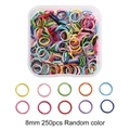 Pack de 250 anillas abiertas de metal de 8mm en colores variados para bisutería artesanal - Modelo 04 Anillos Divididos de Doble Capa (8mm) / Colores Mezclados al Azar