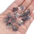 Sparkling gradient 3D cherry blossom glass beads for DIY bracelet jewelry making - 15mm (Approx. 1.5mm Hole, 10 Pcs/Pack) / Gradient Gold Shimmer Blue