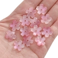 Pink gradient cherry blossom beads for DIY jewelry making held in a hand for size - 15mm (Approx. 1.5mm Hole, 10 Pcs/Pack) / Gradient Gold Shimmer Pink