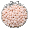 8mm peach pink marble glass beads in a silver bow tray for handmade DIY jewelry - 8mm (30 Pcs/Pack) / Apricot