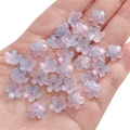 Frosted gradient cherry blossom beads in pink, purple, and blue for DIY jewelry crafts - 11mm (1mm Hole, 10 Pcs/Pack) / Gradient Blue Purple