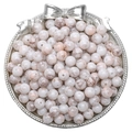 Round 8mm marble-patterned glass beads in soft pink and ivory for DIY jewelry - 8mm (30 Pcs/Pack) / Grey Apricot