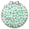 8mm light green and white marble pattern glass beads for DIY jewelry making - 8mm (30 Pcs/Pack) / Light Green