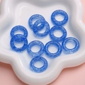 Engraved blue glass cloud pattern ring pendants for DIY jewelry making accessories - OD approx. 25mm, ID approx. 13.5mm, Thickness approx. 5.5mm, 5 Pcs/Pack / Dark Blue