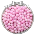 Pink and white marble textured 8mm glass beads in a silver tray for DIY jewelry - 8mm (30 Pcs/Pack) / Pink