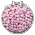 8mm white and purple marble glass beads with orange ink patterns for DIY jewelry - 8mm (30 Pcs/Pack) / Purple