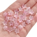 Pink translucent cherry blossom beads for DIY jewelry making held in hand for scale - 11mm (1mm Hole, 10 Pcs/Pack) / Gradient Light Pink