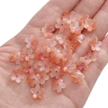 Pink and orange gradient cherry blossom beads for DIY jewelry making handmade crafts - 11mm (1mm Hole, 10 Pcs/Pack) / Gradient Orange Pink